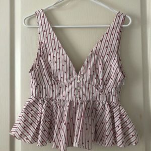 Zara plunge peplum top